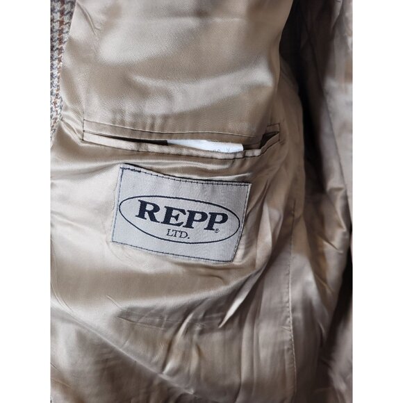 REPP Mens sz 50 Houndstooth Wool Sport Coat Blazer Preppy Classic Office Prof - Picture 7 of 7